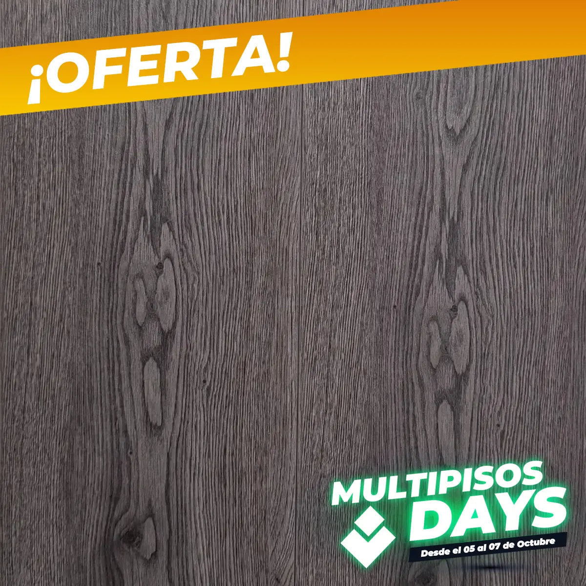 Piso Flotante 8mm Grey Oscuro - Línea Spirit - Rinde 2.41m2
