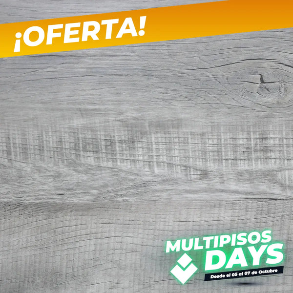 Piso Vinílico SPC Gris 5mm - Kronomax - con Manta Acústica