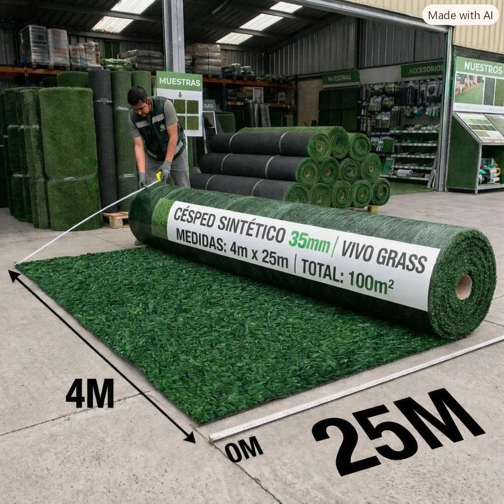 Rollo Pasto sintético Vivo Grass - 35mm - PS3501VG - 100m²